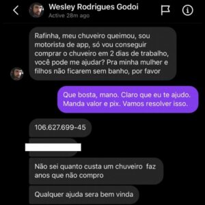 Rafinha Bastos Instagram - Banho quente pro Wesley. 😀🚿 Aproveita o post e ajuda alguém você também! Vâmo. 🙌