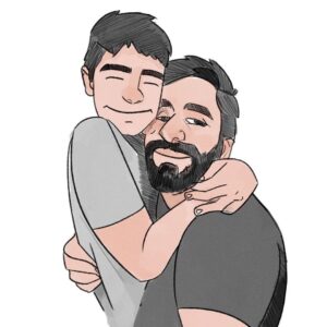 Rafinha Bastos Instagram - Eu e o meu Tonzera no desenho do @quiuvat. O carinho da galera com meu filhones é incrível. Emocionei. Sou esses pais bunda que choram por nada. Tô velho.
