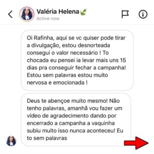 Rafinha Bastos Instagram - Ontem foi um dia muito especial. Juntos, realizamos o sonho da Valéria (@valeriahelenaf). Há pouco mais de 10 anos ela sofreu acidente numa linha férrea de Juiz de Fora e perdeu as duas pernas.
Desde lá, a Valeria vem convivendo com próteses muito ruins (slide 1) que ela precisa forrar de algodão para que não machuquem suas pernas.
Postei a história dela dos meus stories. Fiz uma doação (slide 2) e pedi para que a galera que me segue ajudasse ela a realizar o seu sonho de ter as próteses que sempre quis.
Quando chegamos, ela tinha arrecadado R$44 mil (a meta era R$81 mil). Em apenas 5 horas, chegamos a cifra necessária para realização do sonho dela (slide 3).
Obrigado a todos que participaram disso. Juntos a gente consegue qualquer coisa.
E muito obrigado, Valeria (slide 4). Foi um prazer pra gente participar dessa conquista.