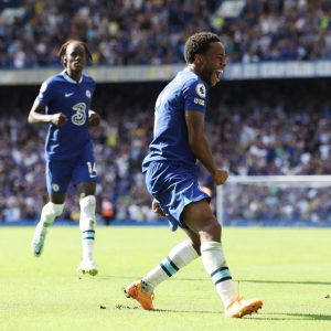 Raheem Sterling Instagram - Priceless feeling to score in front of you all and get 3 huge points 💙 Great performance from the boys