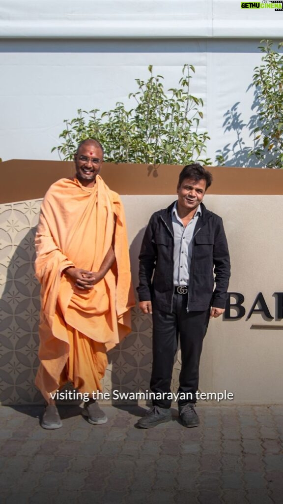Rajpal Naurang Yadav Instagram - It was an honor to host Rajpal Yadav at the BAPS Hindu Mandir. After seeing the Mandir and placing a brick, his heartfelt sentiments added to the core value of the Mandir, Vasudev Kutumbikam, stating that “this is the best example of harmony in the world”. #abudhabimandir #harmony BAPS Hindu Mandir, Abu Dhabi