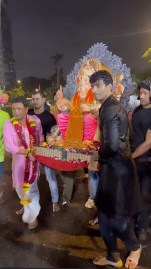 Rajpal Yadav Instagram - Visarjan 2023 ♥️ Ganpati Bappa Morya 🙏🏼 #Muchhal’s