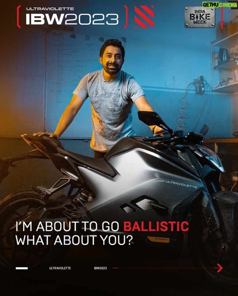 Rannvijay Singha Instagram - Joining the league of thrill-seekers as I Go Ballistic at India Bike Week with my Ultraviolette F77 on the 9th! Get set for a pulse-pounding experience as we ride into the future together. See you there, adrenaline junkies! #IBW2023 #UltravioletteF77 #GoBallistic