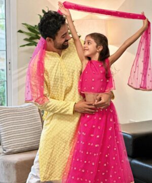 Rannvijay Singha Instagram - #Incollaboration with @firstcryindia 
This Diwali, let the festivities begin with a dash of style and a sprinkle of joy! Wishing you all a sparkling and Happy Diwali. Every Diwali my daughter is after me "What will I wear this time", deciding between her zillion shades of colors, and dresses!! So when it comes to dressing up my little one, @firstcryindia is my top choice. They've got a massive collection of ethnic wear and a world of fun toys! 🌟 

The twinkle in her eyes as she adorns ethnic wear is the greatest reward for a father's love and care. Use my code RANNVIJAYDW50 for an amazing 50% off on Fashion and 45% off on everything else. Like me Make your and your cherished one's Diwali even more special with the brightest, most colorful festive wear.🪔

 #firstcrywalidiwali23 #firstcrywaliDiwali #firstcryindia #firstcry #FussNowAtFirstcry #firstcryfashion #kidsfashion