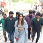 Reba Monica John Instagram - Samajavaragamana Ahvaana Yaatra - had the opportunity to visit the Annavaram temple, interact with super energetic college kids and the press! Super hectic yet successful day. Samajavaragamana in theatres from June 29th ✨ Hair @prakash_kasara 📸 @akash.manda 💄 yours truly #samajavaragamana #june29th #debutante #telugucinema #needyourlove #putmyheartinit #fingerscrossed