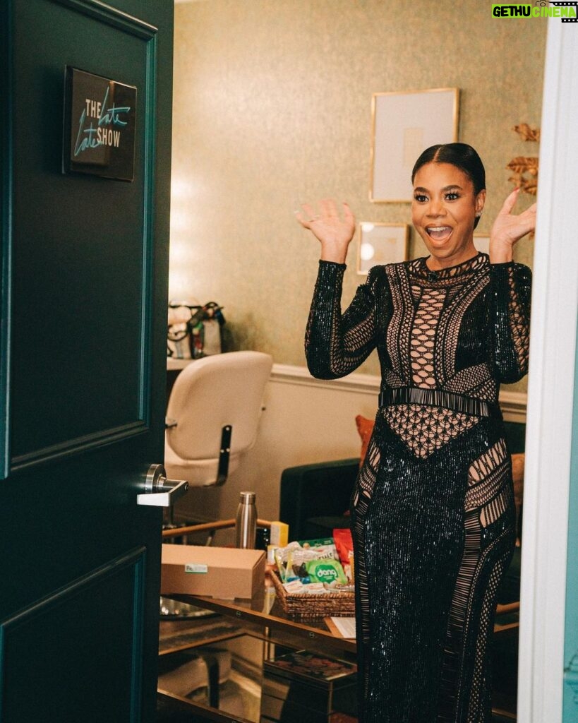 Regina Hall Instagram - Thank you for having me @j_corden @latelateshow And for the look @lewinadavid @realsabinejean @edmondalison