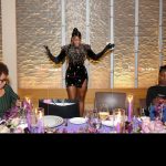 Remy Ma Instagram - Beautiful outfit for a beautiful occasion 🥰 Thank u to the amazing @BevySmith for inviting me to the most amazing dinner ever!! So many smart, talented, powerful, black women in one room💜 I learned so much; u r an inspiration Bev💋@BET Hair by @moochhair 🚺 Makeup by @koreankandy 🚺 Dress by @angelbrinks 🚺 Shoes by @iamjenniferle 🚺 Sidebar: I’m in the room where it happens #IYKYK Double Sidebar: 😁 #Reminisce #RemyMa