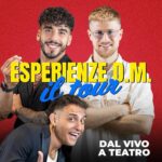 Riccardo Dose Instagram – ESPERIENZE D.M. DAL VIVO A TEATRO – IL TOUR 2023/24 🎭🔥
Ecco a voi le 40 date di questa folle tournée teatrale!

Link per acquistare i biglietti in bio, affrettatevi perché spariscono 😘🎫

25.11.23 – Montecatini Terme – Teatro Verdi

26.11.23 – Aprilia – Teatro Europa

3.12.23 – Ferrara – Teatro Nuovo

4.12.23 – Bologna – Teatro Celebrazioni

16.12.23 – Brescia – Teatro Dis_Play c/o Brixia Forum

17.12.23 – Piacenza – Teatro Politeama

12.01.24 – Milano – Teatro Lirico Giorgio Gaber (Sold Out)

13.01.24 – Milano – Teatro Lirico Giorgio Gaber (SECONDA DATA)

14.01.24 – Varese – Teatro di Varese

18.01.24 – Trento – Teatro Auditorium Santa Chiara

19.01.24 – Schio – Teatro Astra

20.01.24 – Conegliano – Teatro Accademia

21.01.24 – Trieste – Teatro Stabile Bobbio

27.01.24 – Pordenone – Auditorium Concordia

28.01.24 – Mantova – PalaUnical Teatro

13.02.24 – Roma – Teatro Olimpico

20.02.24 – Palermo – Teatro Golden

21.02.24 – Catania – Teatro Metropolitan 

22.02.24 – Taranto – Teatro Orfeo

23.03.24 – Lecce – Teatro Politeama Greco

27.02.24 – Firenze – Teatro Puccini 

28.02.24 – San Benedetto del Tronto – PalaRiviera

29.02.24 – Como – Teatro Sociale

02.03.24 – Grosseto – Teatro Moderno

07.03.24 – Napoli – Teatro Acacia

23.03.24 – Catanzaro – Teatro Politeama

24.03.24 – Rende – Teatro Garden

28.03.24 – Genova – Teatro della Corte Ivo Chiesa

29.03.24 – Legnano – Teatro Galleria

05.04.24 – Sassari – Teatro Comunale

06.04.24 – Cagliari – Teatro Massimo

08.04.24 – Torino – Teatro Colosseo

12.04.24 – Civitavecchia – Teatro Comunale Traiano

13.04.24 – Isernia (Campobasso) – Auditorium Unità d’Italia

16.04.24 – Monza – Teatro Manzoni

19.04.24 – Pescara – Teatro Massimo (Biglietti presto disponibili)

20.04.24 – Salerno – Teatro Augusteo

23.04.24 – Biella – Teatro Odeon

24.04.24 – Alba (Cuneo) – Teatro Sociale

30.04.24 – Modena – Teatro Storchi

CI VEDIAMO A TEATRO 🫶🏻♥️