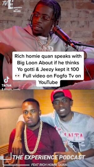 Rich Homie Quan Instagram - @fogfo_looney & @richhomiequan have a in-depth conversation on @iuttheexperiencepodcast about a number of things in this clip #bigloon asks #richhomiequan if  #yogotti #jeezy or #yg or any people he did songs with reach back out? Go see the full interview link in bio! This is the real conversations!