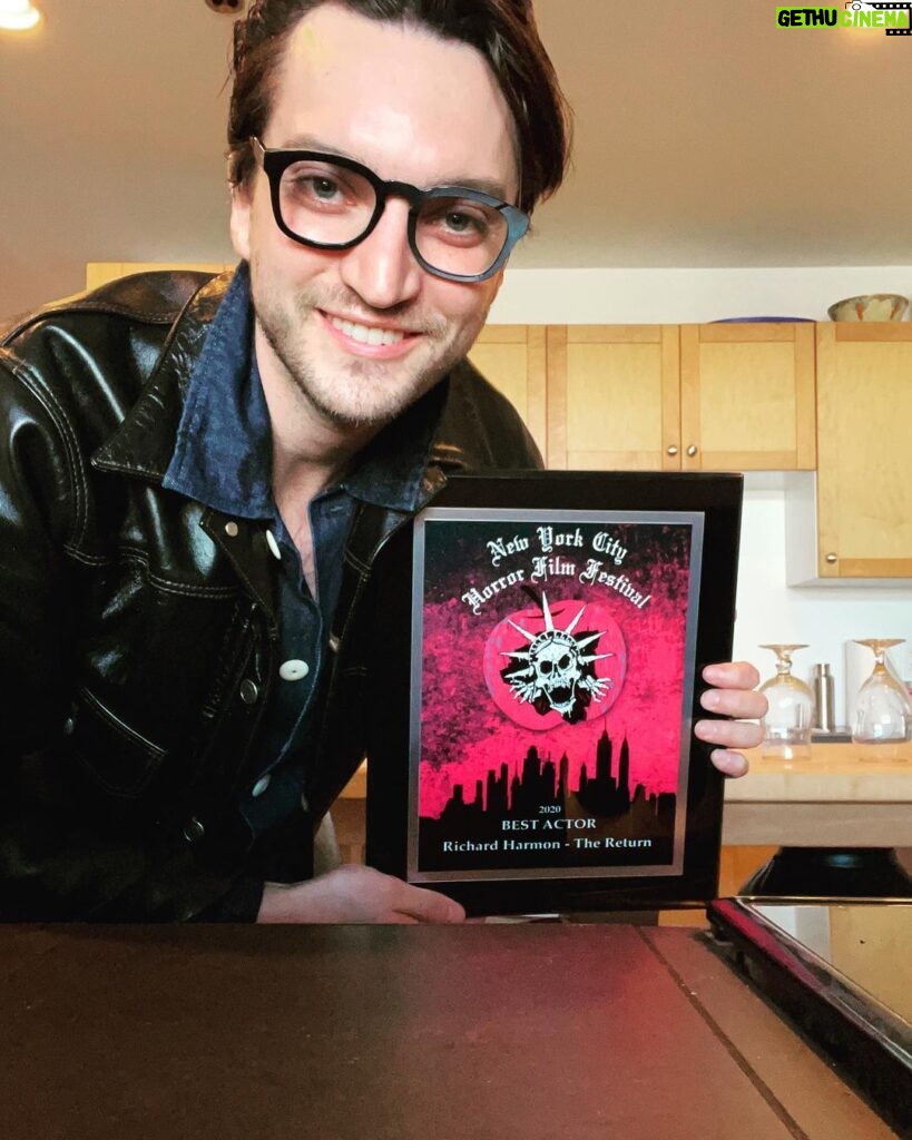 Richard Harmon Instagram - Thank you @nychorrorfilmfest! Very cool to get recognized in not only one of my favorite cities but also one of my favorite genres. If not my favorite.