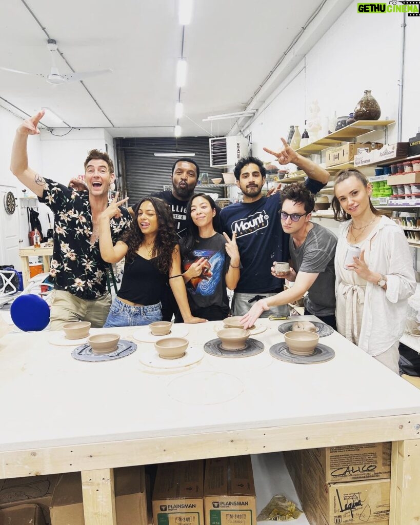 Richard Harmon Instagram - Thank you @mudlab.ca for teaching us the ways of the wheel. If you’re in Vancouver and you too want to learn the ways of the wheel (which I recommend), this is your spot. Mudlab Pottery