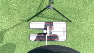 Rickie Fowler Instagram - How do you #PracticeWithPix ?? •

The first picture will give you a POV of where I am at set up...I can’t see my left eye or nose as they get covered up by the ball and putter head...my right eye is behind the putter and just under the line/just inside the middle of the ball •

Birdseye video will be a little distorted because of the angle not being from my eyes but gives you a rough idea if you were to imagine the ball being about 2 inches up on the black line...one of the things I focus on throughout the stroke is where I’m looking...I look at the ground behind the ball and don’t move my eyes until the ball has rolled a couple feet...one way I like to work on my eyes staying still is putting a dime behind the ball as if it was your ball marker...hit putts while keeping your eyes on the dime...this helps with releasing the putter naturally and not looking up toward the hole causing you to push/pull/guide it •

Face on...after checking things on the mirror it’s time to hit some putts without it...first when I come in to set up to a putt I always walk in and set the putter in first with my right hand (unless I’m working on something that is off) this helps promote a consistent set up...don’t dictate where the putter has to go let the putter dictate where you stand...second when the putter is swinging properly I like to see the butt of the grip point back in a very similar spot throughout the stroke which for me is just left of my bellybutton •

Down the line...you’ll see it’s a pretty relaxed position at set up...slight bend in the knees and even weight distribution...one thing I like to see here is a little bit of my left forearm vs being hidden by my right one and then the shaft and forearms being on the same plane •

The last couple videos it’s just fun to watch the @taylormadegolf #TP5pix roll...if the things above aren’t done properly the ball will give you quick feedback...how do you #PracticeWithPix ?