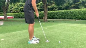 Rickie Fowler Instagram - How do you #PracticeWithPix ?? •

The first picture will give you a POV of where I am at set up...I can’t see my left eye or nose as they get covered up by the ball and putter head...my right eye is behind the putter and just under the line/just inside the middle of the ball •

Birdseye video will be a little distorted because of the angle not being from my eyes but gives you a rough idea if you were to imagine the ball being about 2 inches up on the black line...one of the things I focus on throughout the stroke is where I’m looking...I look at the ground behind the ball and don’t move my eyes until the ball has rolled a couple feet...one way I like to work on my eyes staying still is putting a dime behind the ball as if it was your ball marker...hit putts while keeping your eyes on the dime...this helps with releasing the putter naturally and not looking up toward the hole causing you to push/pull/guide it •

Face on...after checking things on the mirror it’s time to hit some putts without it...first when I come in to set up to a putt I always walk in and set the putter in first with my right hand (unless I’m working on something that is off) this helps promote a consistent set up...don’t dictate where the putter has to go let the putter dictate where you stand...second when the putter is swinging properly I like to see the butt of the grip point back in a very similar spot throughout the stroke which for me is just left of my bellybutton •

Down the line...you’ll see it’s a pretty relaxed position at set up...slight bend in the knees and even weight distribution...one thing I like to see here is a little bit of my left forearm vs being hidden by my right one and then the shaft and forearms being on the same plane •

The last couple videos it’s just fun to watch the @taylormadegolf #TP5pix roll...if the things above aren’t done properly the ball will give you quick feedback...how do you #PracticeWithPix ?
