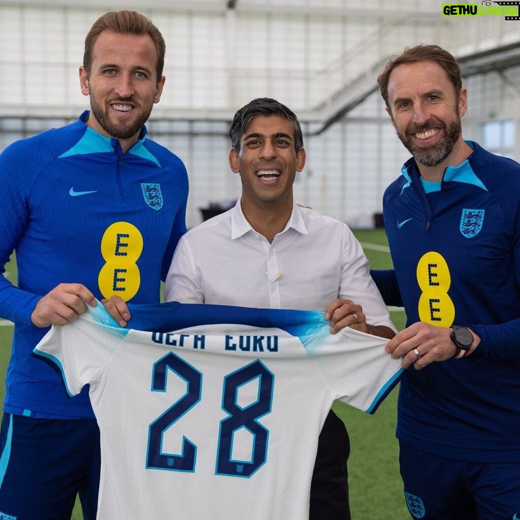 Rishi Sunak Instagram - I'll never forget the summer of 96 as a teenager - the whole country was buzzing because of the Euros. Now a new generation will get to experience what that was like - because we’ve just won the bid to host #euro2028 Bring it on ⚽ St George's Park National Football Centre