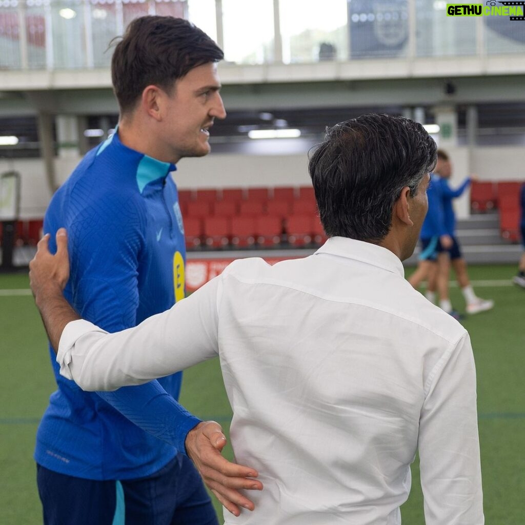 Rishi Sunak Instagram - I'll never forget the summer of 96 as a teenager - the whole country was buzzing because of the Euros. Now a new generation will get to experience what that was like - because we’ve just won the bid to host #euro2028 Bring it on ⚽ St George's Park National Football Centre