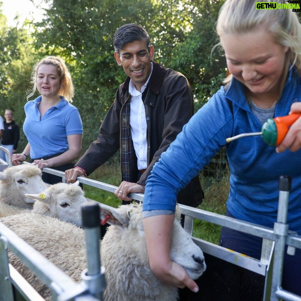 Rishi Sunak Instagram - Today I travelled to @writtleuniversitycollege to meet students who work in our farming sector. I've been talking to them about the changes I announced yesterday, ensuring that we’re on track to deliver Net Zero by 2050 while easing the burden on working families, bringing people along with us and hitting world leading targets. This is particularly important for families in rural and farming communities who are facing huge costs and are the backbone of their local economies. I'm going to make big decisions in the long-term interests of our country, even if they're difficult. That's how we'll deliver change and build a better future for our children.