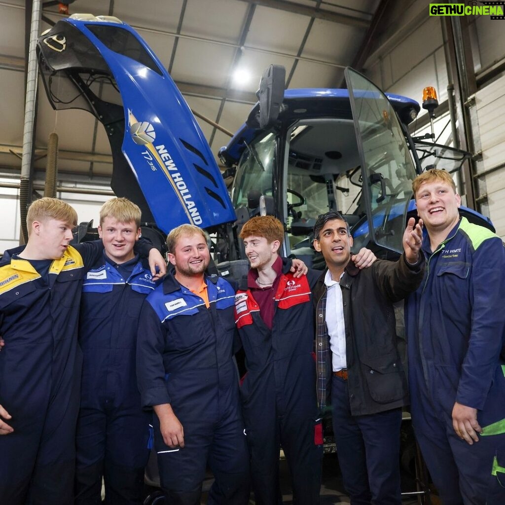 Rishi Sunak Instagram - Today I travelled to @writtleuniversitycollege to meet students who work in our farming sector. I've been talking to them about the changes I announced yesterday, ensuring that we’re on track to deliver Net Zero by 2050 while easing the burden on working families, bringing people along with us and hitting world leading targets. This is particularly important for families in rural and farming communities who are facing huge costs and are the backbone of their local economies. I'm going to make big decisions in the long-term interests of our country, even if they're difficult. That's how we'll deliver change and build a better future for our children.