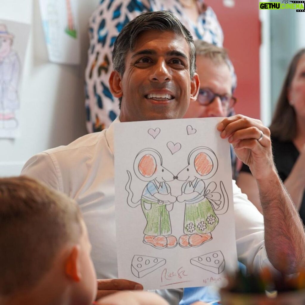 Rishi Sunak Instagram - Full steam ahead on my plans to give every kid in this country a world-class education. This week @conservatives delivered: 🧒 Record investment in childcare 🏫 22 new free schools 📈 Grades back to normal post-pandemic No matter where you live, I’m determined you get you the opportunities you deserve.