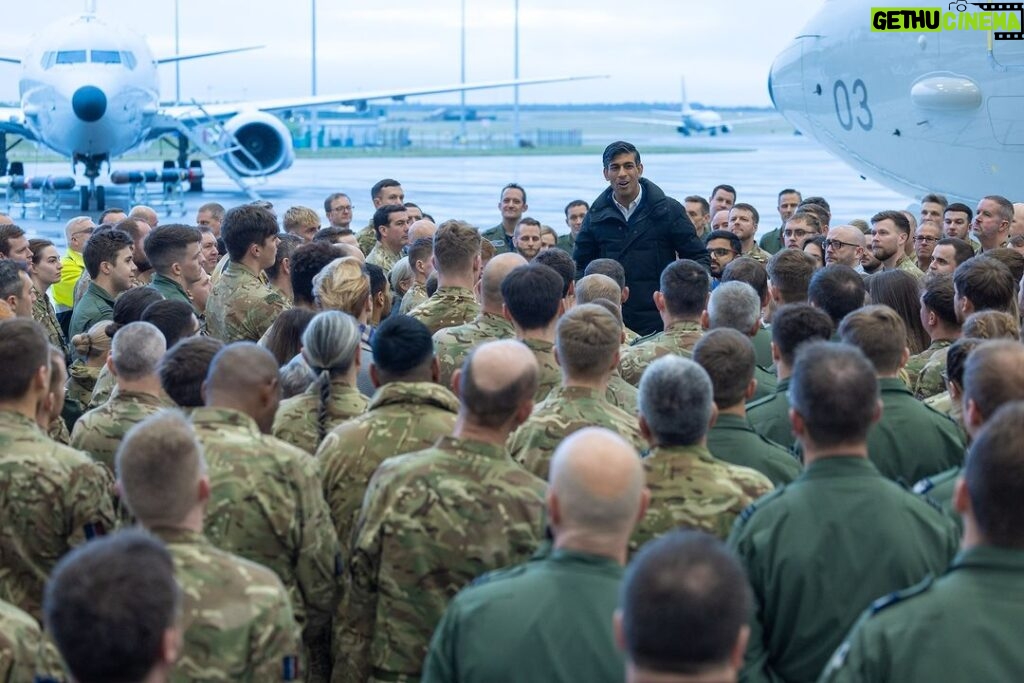 Rishi Sunak Instagram - I will always back our Armed Forces. That’s what I told our airmen and women today at RAF Lossiemouth. To everyone protecting us on land, at sea and in the air - thank you. Your service is an inspiration to us all.