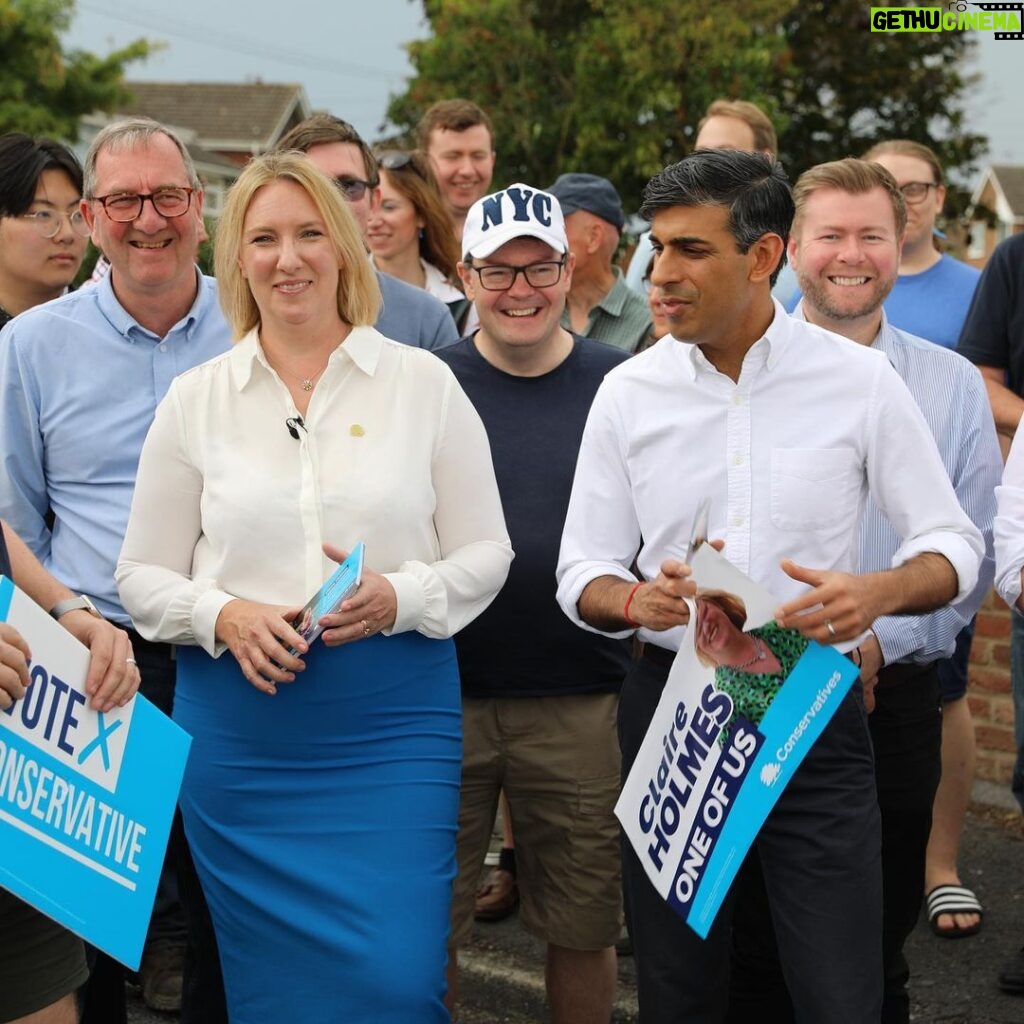 Rishi Sunak Instagram - Yorkshire will always be special to me. And I know we all want to protect what makes this part of the world special.  That’s why Selby and Ainsty needs a local MP who is on our side and who’ll work with the local community to get things done.    Claire Holmes is Yorkshire through and through.    She was born and bred in Castleford and she understands your priorities - because she shares them too.   She will fight to cut crime, protect our beautiful green spaces and work with me to stop the boats.   So let’s focus on North Yorkshire’s priorities and build a better future for our children and grandchildren.    Vote for Claire Holmes, your local Conservative candidate. Selby, North Yorkshire, England