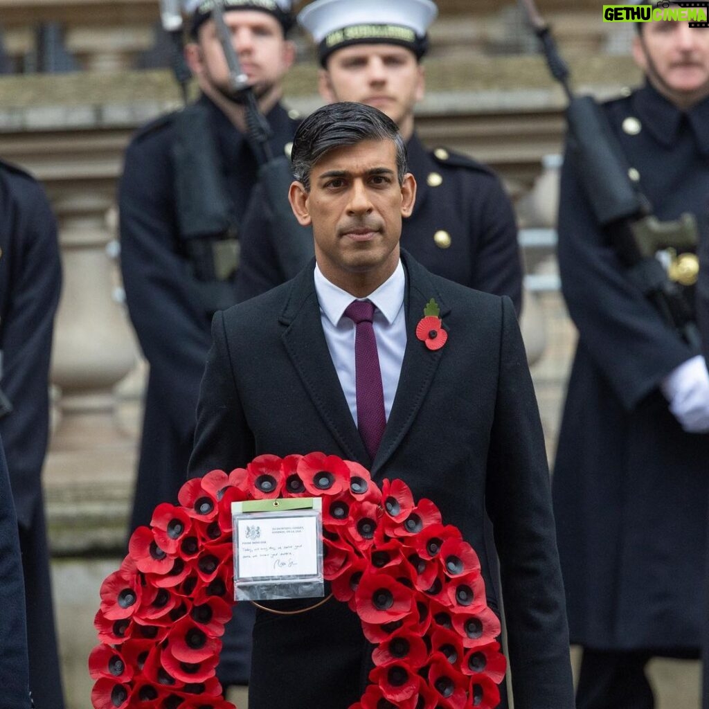 Rishi Sunak Instagram - We will remember them. Today, and always. Cenotaph, Whitehall
