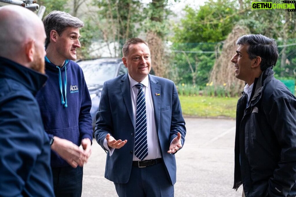 Rishi Sunak Instagram - Great to be in Brockholes today to speak with the @accucomponents team about our latest tax cut for workers. This expanding business is creating quality local jobs and shows our plan for the economy is working - delivering a brighter future for families across the Colne & Holme valleys and Lindley.