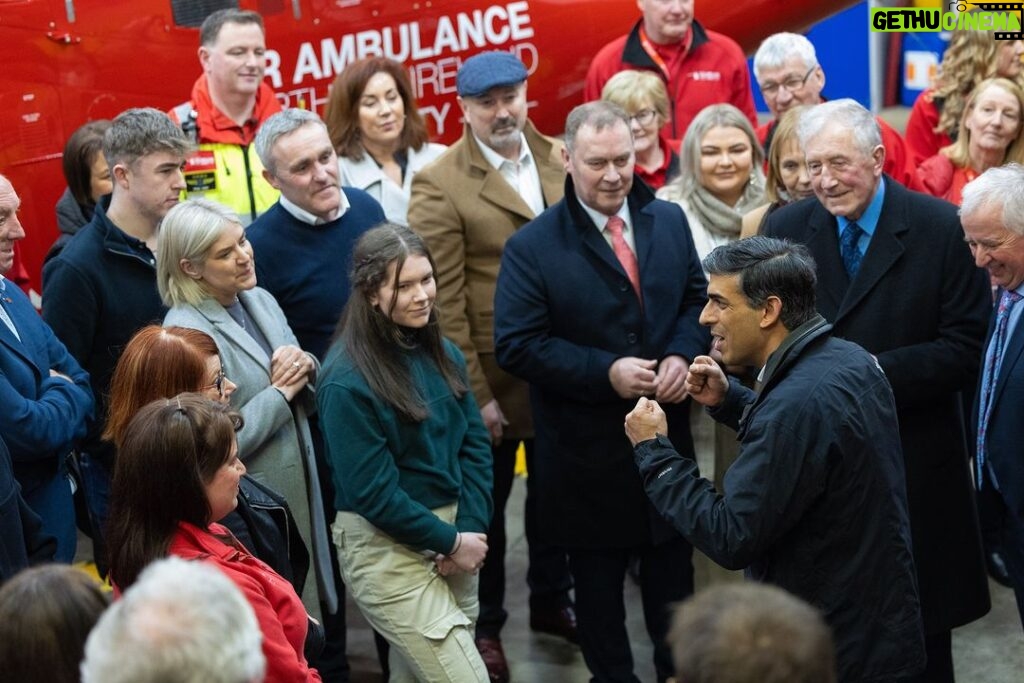 Rishi Sunak Instagram - It's great to be back in Northern Ireland - a special part of our United Kingdom. After two years, it's clear how important the Assembly's return is to local people - giving them a say in issues that matter. Tonight I met with volunteers and the crew at the Air Ambulance. It's people and services like this, and many more, that the Executive can now focus on. Now it’s time to deliver a brighter future for Northern Ireland.