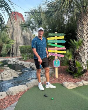 Rob Gronkowski Instagram - Finally made it back to Myrtle Beach! When I was a kid, my family and I went to Myrtle Beach for Easter vacation every year… for a decade straight! We loved how many putt putt courses there were, all the ice cream spots, and best of all, the beaches!! 🏖️ Being back there this week brought back so many wonderful memories, especially on the putt putt course, one of my all time favorite activities!!! ⛳️