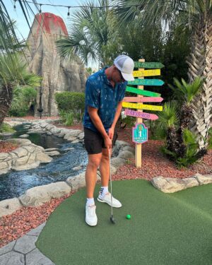 Rob Gronkowski Instagram - Finally made it back to Myrtle Beach! When I was a kid, my family and I went to Myrtle Beach for Easter vacation every year… for a decade straight! We loved how many putt putt courses there were, all the ice cream spots, and best of all, the beaches!! 🏖️ Being back there this week brought back so many wonderful memories, especially on the putt putt course, one of my all time favorite activities!!! ⛳️