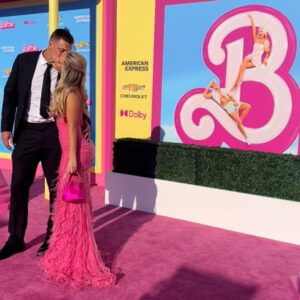 Rob Gronkowski Instagram - It was only right to go to the Barbie Movie Premiere as our best Ken and Barbie 🎬💕 @barbiethemovie @wbpictures thanks for having us !!