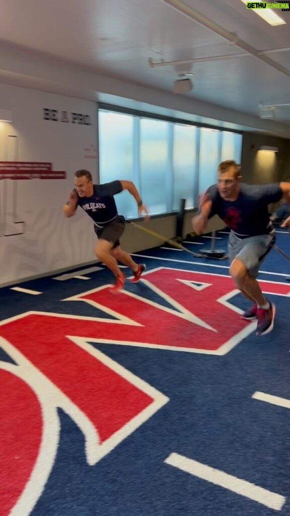 Rob Gronkowski Instagram - Who won?! Bringing back some good memories from back in the day when we used to compete every week in the weight room. The @arizonafootball lifting coaches had us fired up after that workout. #beardown #sledpulls The University of Arizona