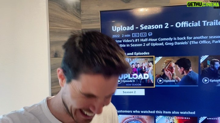 Robbie Amell Instagram - Tough crowd. 2 years later, we’re back baby!! @uploadonprime now streaming everywhere on @primevideo