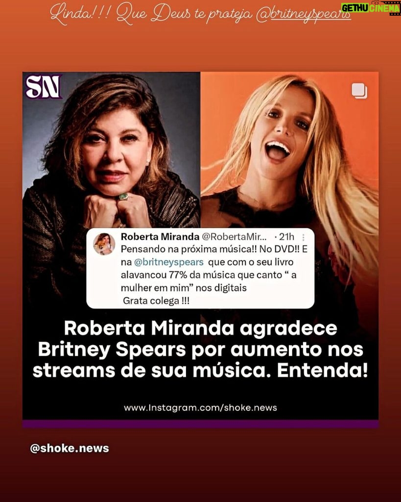 Roberta Miranda Instagram - @britneyspears Guerreira!!!