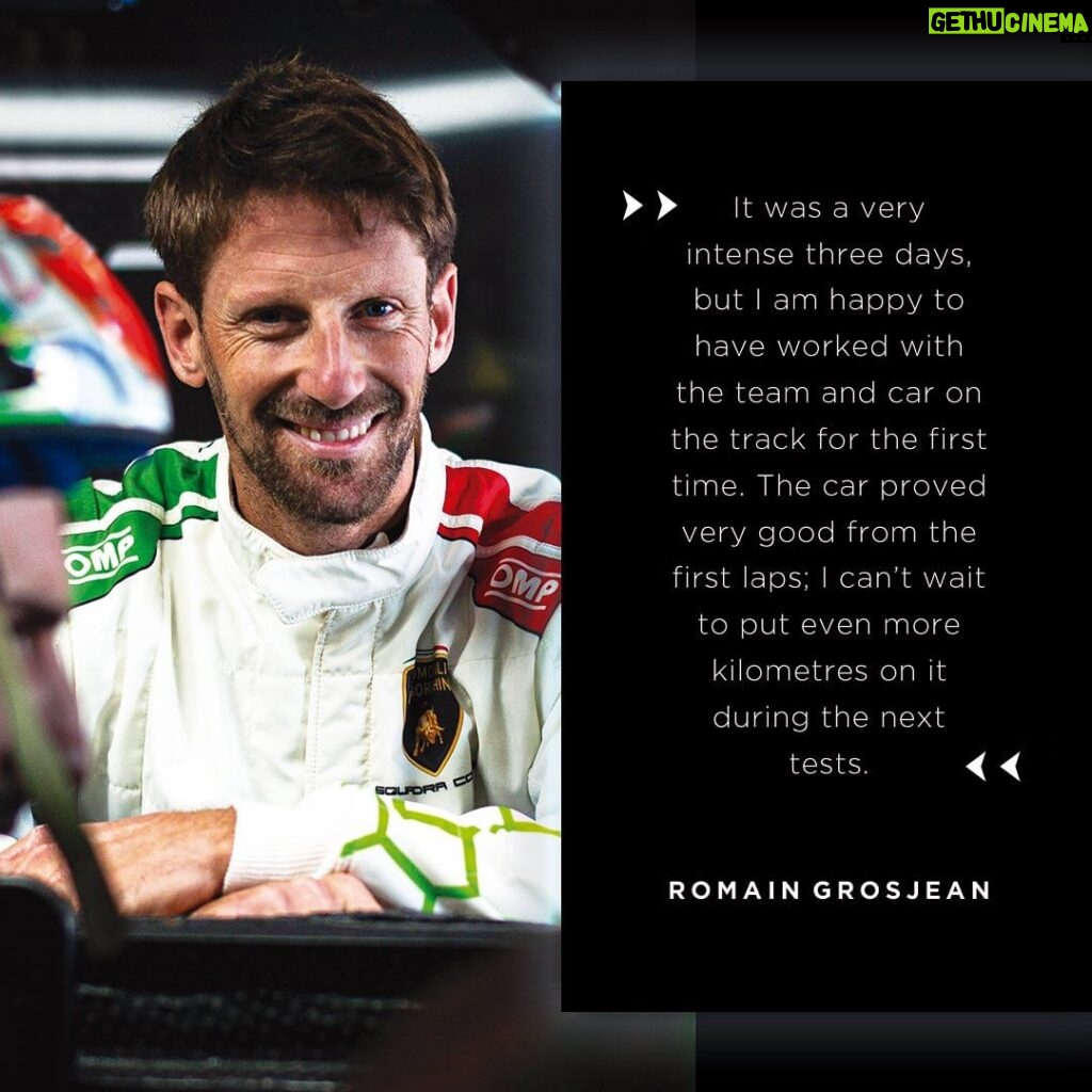 Romain Grosjean Instagram - SC63 hits the track once again, completing a productive 3-day test at the @circuitocostadealmeria 🇪🇸 The test also marked the debut of Romain Grosjean at the wheel of the SC63, alongside driver Andrea Caldarelli. #SC63 #LamborghiniSC #IronLynx #RaceToInspire Almería, Spain