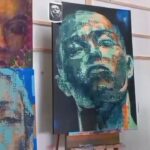 Rose Namajunas Instagram – #Repost @claudechandlerart
・・・
Progress time lapse video of my latest painting titled: ‘rose’. 
Created by repeatedly stamping the word rose.
@rosenamajunas was the inspiration and model of this portrait, one of my favorite UFC female combatants. 
#contemporaryart #contemporaryportrait #androgynous #artoninstagram #portrait #portraitpainting #southafricanart #ufcart #timelapse #acrylic #stampart #stamp #rose #rosenamajunas
