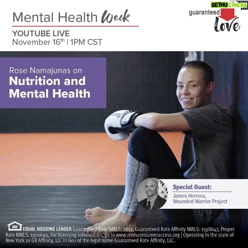 Rose Namajunas Instagram - Tune in tomorrow for my YouTube Live with @guaranteedrate where I'll join @poweredbyplants and talk about the impact of diet on mental health, how adjustments have helped me, and why it's important for us all. #ad #guaranteedlove