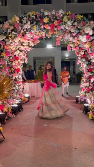 Roshni Walia Instagram - Im just realising how fast my mood changes 
.
.
.
.
.
#roshniwalia #wedding #lehenga #indian #funny #explore #trending 🔚