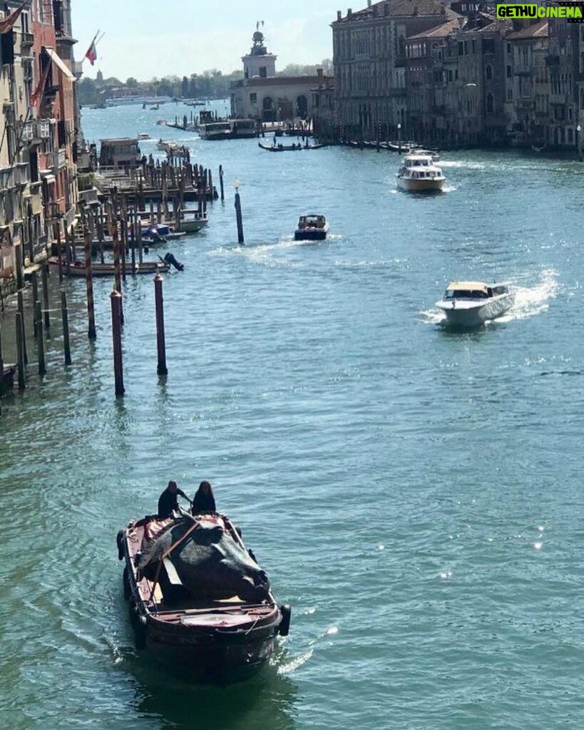 Russell Crowe Instagram - A Nick Fiddian-Green statue arriving in Venice.