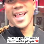 Russell Wilson Instagram - Quan, an 18-year old who received a heart transplant last year (after doctors discovered an underlying unknown heart condition while they were treating Quan from a stroke) had one wish! We were honored to take part in his wish reveal so he could meet the person who gave him strength and courage throughout his medical journey - @dangerusswilson. Can’t wait for Quan to meet Russ and the @broncos this fall. Thank you Russ and @fanatics’ incredible partner @makeawishamerica for making this happen !