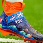 Russell Wilson Instagram – GRATEFUL!! This year’s #MyCauseMyCleats highlights @whynotyoufdn and @childrenscolo to impact the next generation! @austinzart did an Amazing job showcasing our Vision on the cleats and they mean so much to me. Working to INSPIRE others!!