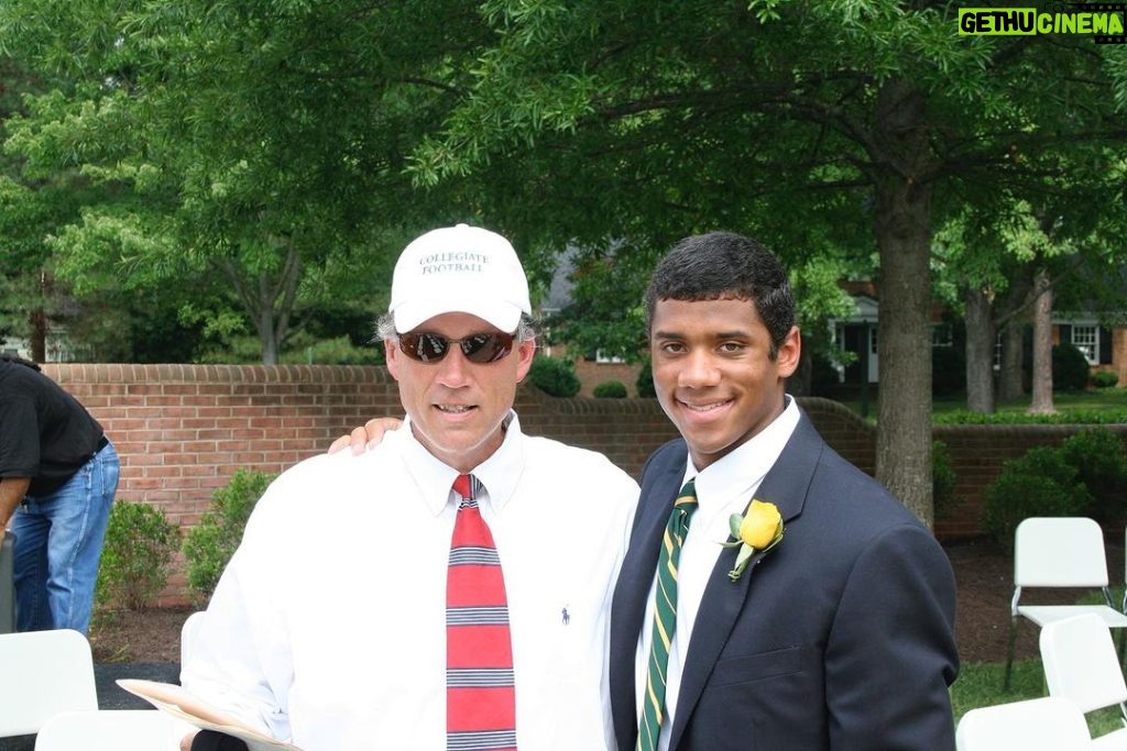 Russell Wilson Instagram - Coach Charlie McFall, a true legend with 43 years of dedicated service, profoundly influenced both my high school experience and our hometown community. He served as a math teacher, coached baseball and football, and held the role of Athletics Director. His mentorship had a wide-reaching impact, solidifying his status as a Virginia legend and a champion. To Coach McFall, you were not just a coach to me, my brother, and sister, but also a cherished friend to my dad. Your presence meant the world to our family. My gratitude for your unwavering belief in me knows no bounds. I love you dearly, and as you journey to the heavens, know that you're taking your place as an All-Time Great Coach. Rest in Peace, Coach. You will forever reside in our hearts. ❤️ @collegiaterva @hbproductions83 @awilly03