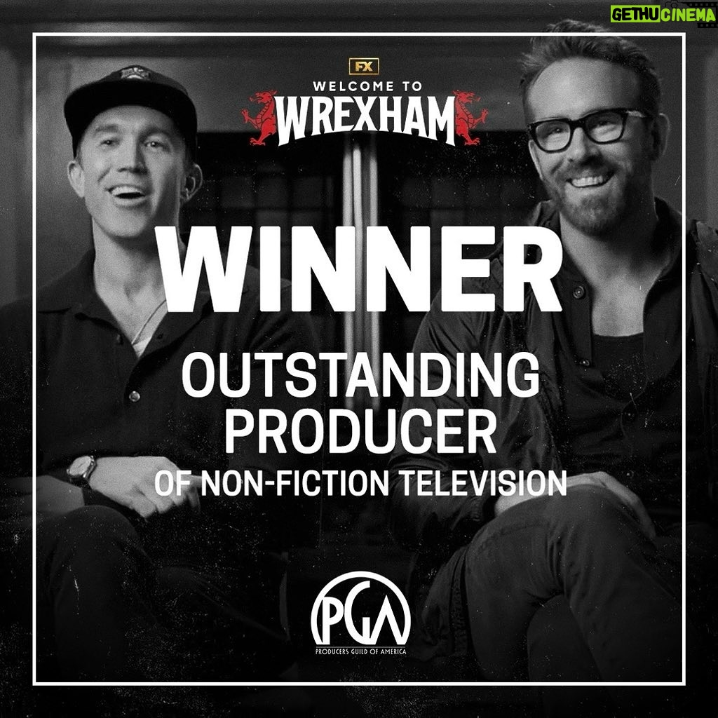 Ryan Reynolds Instagram - Being a part of Wrexham’s story is the gift of a lifetime. Up the town!! 🏴󠁧󠁢󠁷󠁬󠁳󠁿 #pgaawards