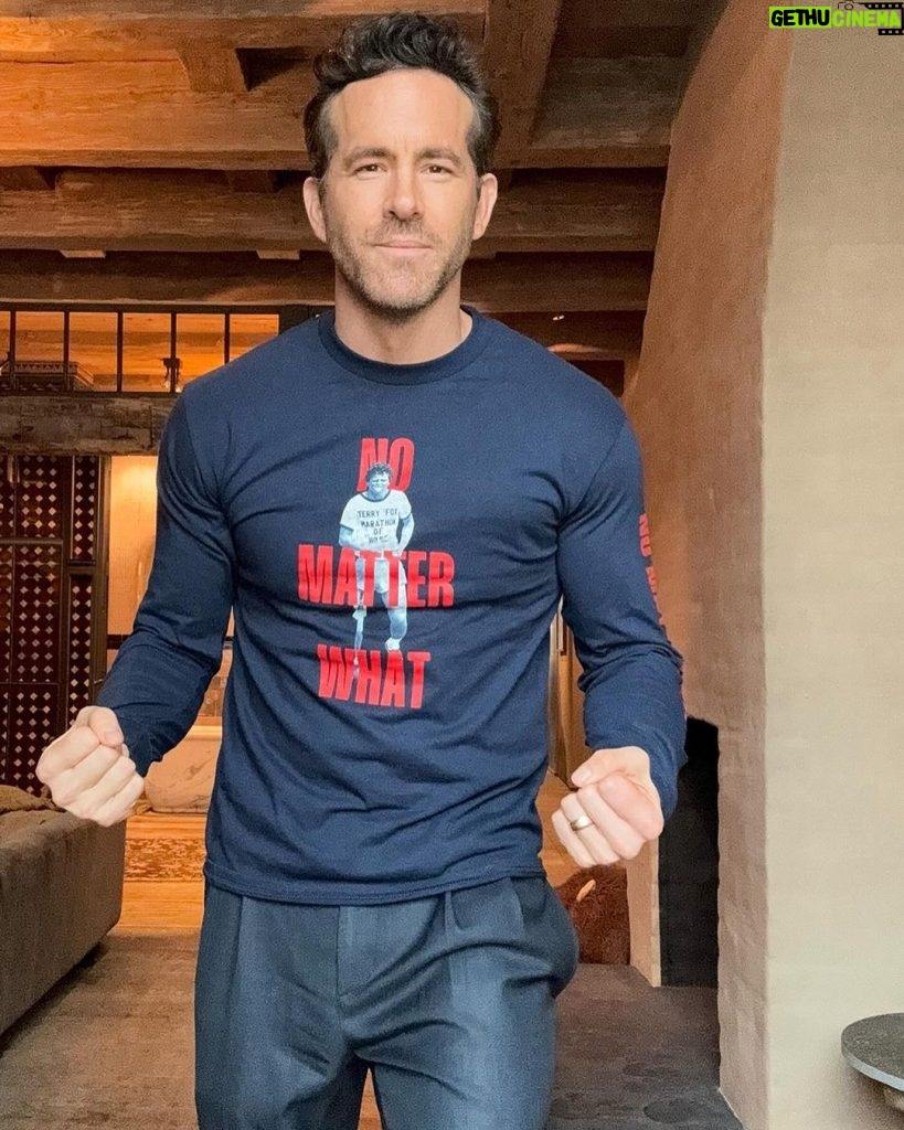Ryan Reynolds Instagram - This year’s limited edition #TerryFoxRun shirts are now available. All proceeds benefit cancer research. I’ve been doing this run since I was a little kid. The @terryfoxfoundation has helped countless people — standing on the shoulders of the great, Terry Fox. 🇨🇦