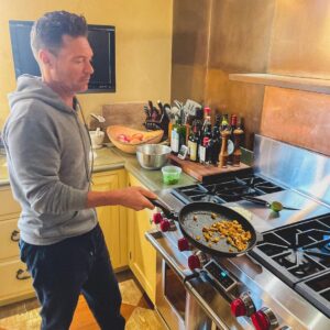 Ryan Seacrest Instagram - Let’s eat. Improvising on this #tacotuesday with tortilla wrapped tofu, tomatoes, onions, cucumbers and herbs