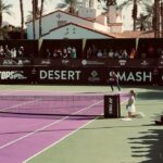Sam Asghari Instagram - Had a great time playing at @desertsmash hosted by @charlizeafrica benefiting @ctaop 🎾🏓 with some of the greats including the 🐐 @djokernole @indianwellstennisgarden was a great first time experience. @vossworld wearing @vuoriclothing 👟 @asics