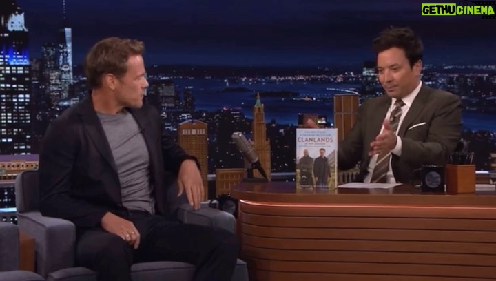 Sam Heughan Instagram - Loved talking @fallontonight about my trip to New Zealand and the new Clanlands book! Kilts, Kiwis and an adventure down-under 😉 What an incredible country and “drafty” experience…🇳🇿🏔️🚁 (Available for preorder) @radarbooks @mobius_books