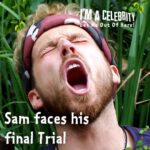 Sam Thompson Instagram – Bone apple teeth, Sam 🥲 #ImACeleb