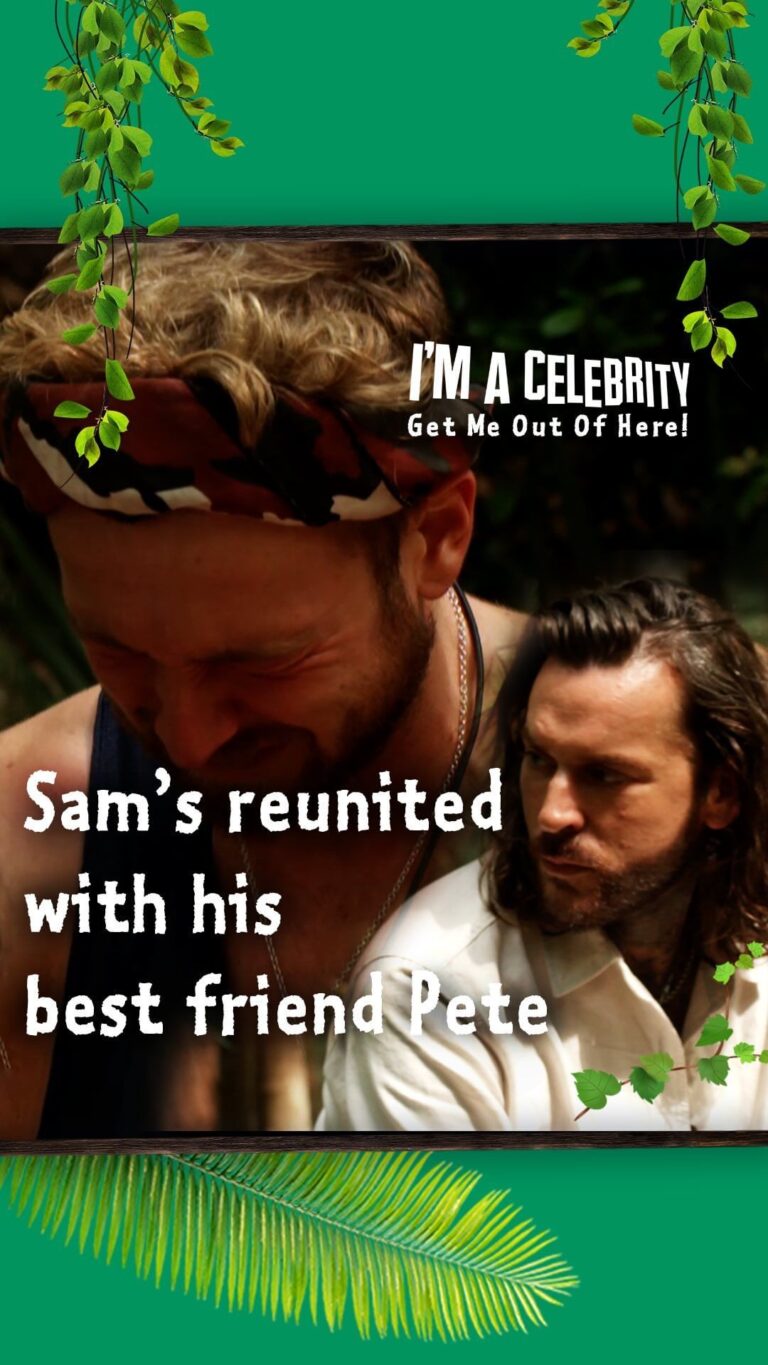 Sam Thompson Instagram - ‘I just never thought I could be this proud of someone. I genuinely wish I was more like you.’ Sam is reunited with best friend Pete 💚 #ImACeleb Australia