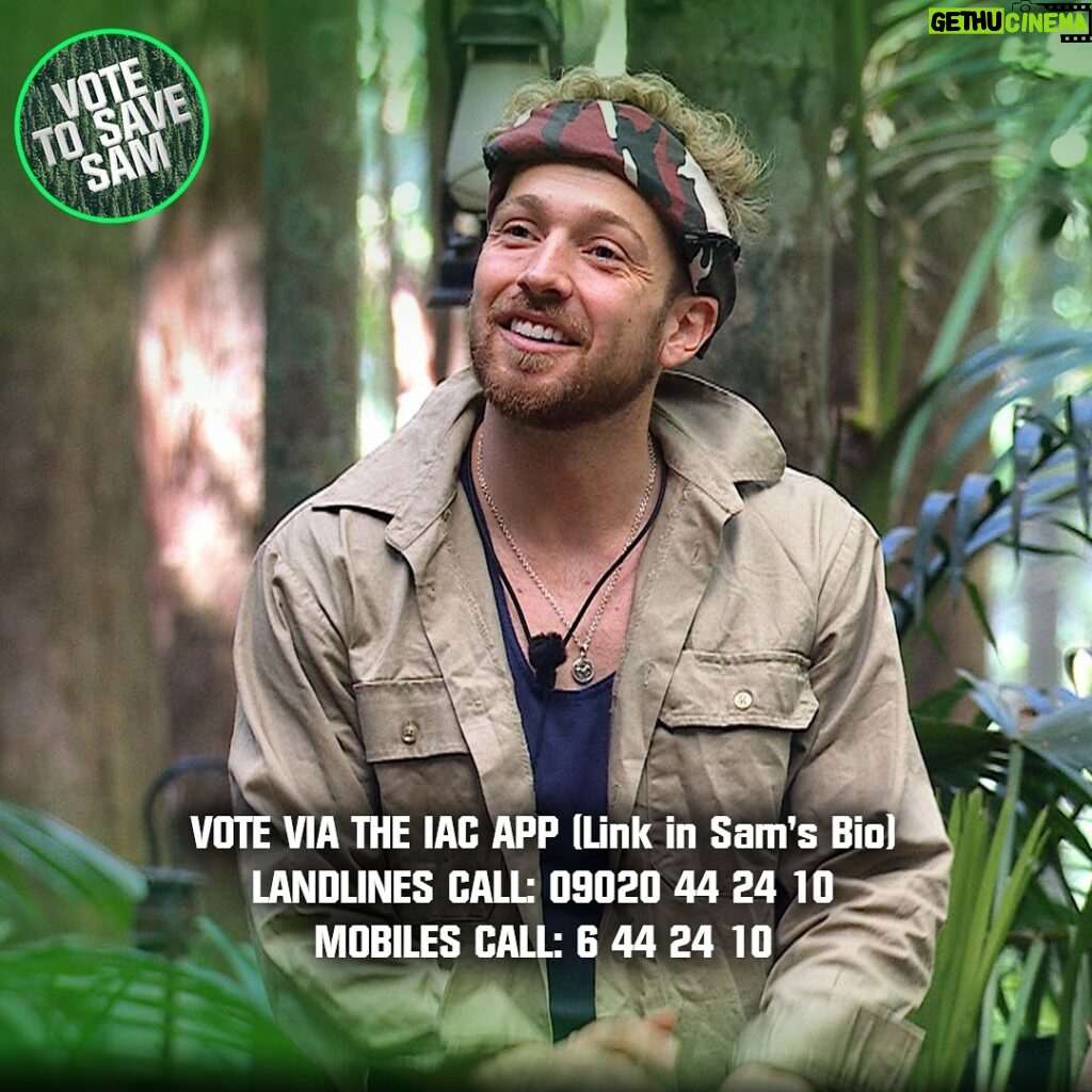 Sam Thompson Instagram - We need YOUR votes! If you’re enjoying watching Sam in the jungle as much as we are, pick up the phone for him now! 🫶🏻✨