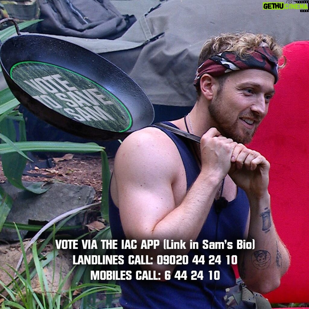 Sam Thompson Instagram - What the pan says… 👀🙌 Thank you for all your continuous support for Sam so far. To keep him in the jungle, we need your votes! 🙏🤞